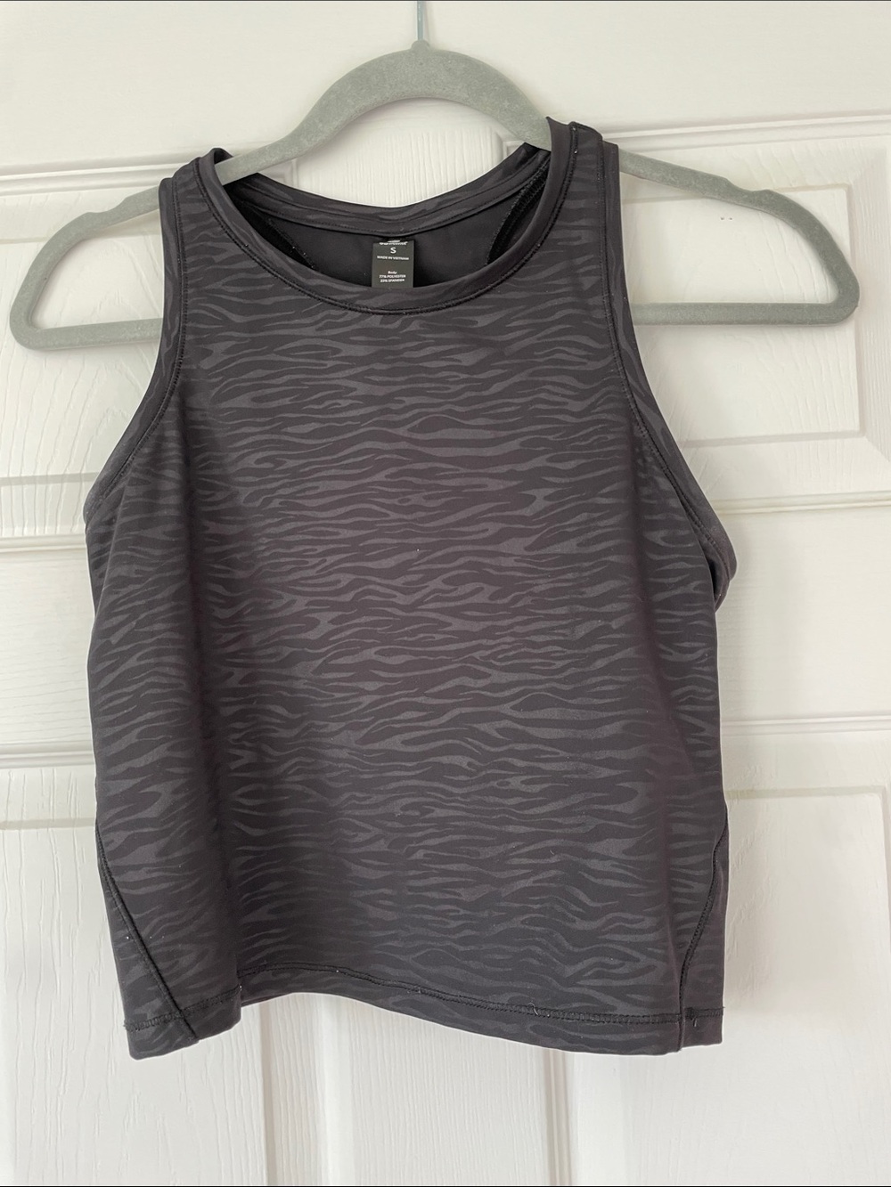 90 Degree By Reflex Black Zebra-Print Athletic Tank S